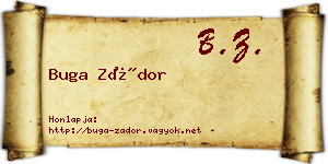 Buga Zádor névjegykártya